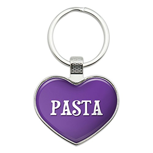 Metal Keychain Key Chain Ring Purple I Love Heart Places Things P-R - Pasta