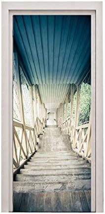 Izielad Step Door Sticker Wall Mural Wallpaper Stickers Vinyl Removable 3D Decals 15x78.7 Inch x2Pcs