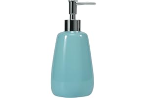TOOZFO Cyan Hand Soap Dispenser Ceramics Bottles with Elegant Pump Top Bathroom Empty Shampoo Bottles 10oz/300ml