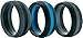 3 Silicone Wedding Ring Silicone Wedding Band for Men Climbing and Outdoors (3 Stripes, 10 (20.64mm inner diam))