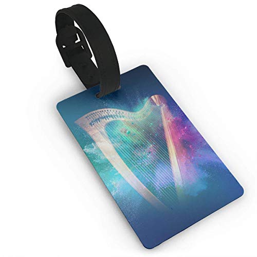 Luggage Tags Holders for Travel Luggage,Luggage Tags for Suitcases, Luggage Tags with Genuine Hand Strap Harp Spray Painting Travel Suitcase Bag Tag Identify Label White - Thumbnail 4
