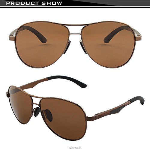 GQUEEN Premium Spring Hinges Al-Mg Aviator Polarized Sunglasses MOS1