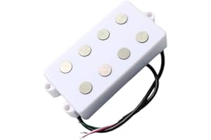 Myles Music Shop 4 String Electric Bass Pickup Soapbar Alnico 5 Magnet 14.5K Resistance White Replacement Part Upgrade, DMM-4