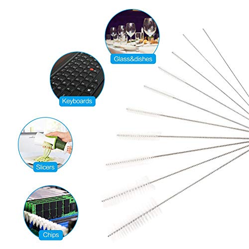 Long Straw Brush, Alink Nylon Pipe Tube Cleaner 8-ihch X 2/5-inch set of 10