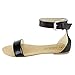 SANDALUP Women's Ankle Strap Gladiator Sandals with Buckle Black Size 08