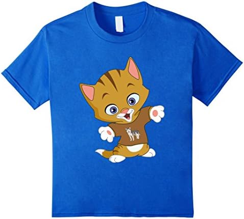 Kids Cat Wearing Dog T-Shirt - Funny Animals Meow Woof Pets Kitty 4 Royal Blue