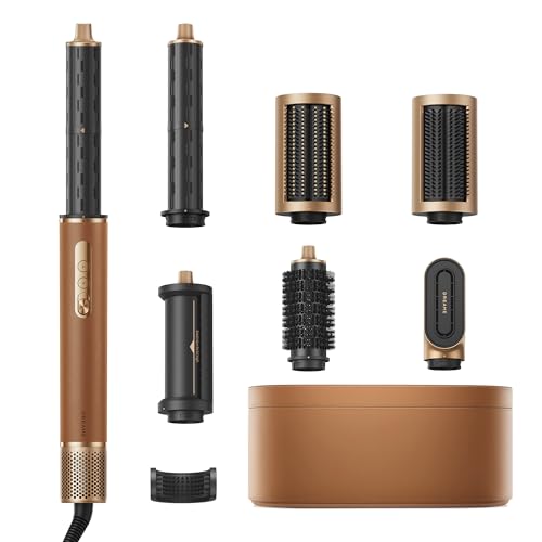 DREAME AirStyle Pro 7-in-1 Hair Styler & High Speed Dryer | Snap-on Attachments for Curling, Smoothing, Volumizing | Fast Drying, Frizz Control, Cool Shot | Luxury Leather Package, 120V Voltage