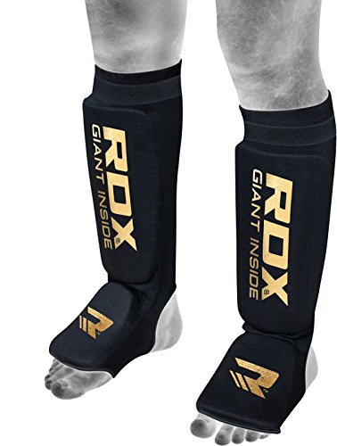 RDX Shin Guards for Muay Thai, Kickboxing, MMA Fighting and Training, Approved by SATRA, Instep Leg Protector Foam Pads…
