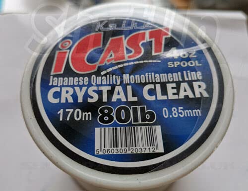 Koike iCast Quality Mono Clear Fishing Line 4oz Spools (80lb 170m)