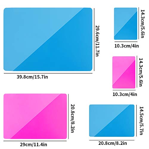 Reusable Silicone Mat Set (A3, A4, A5, A6) for Resin Crafts Jewelry Casting Molds, Food Grade Silicone Placemat, Waterproof Heat-Resistant