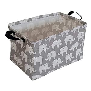 KUNRO Rectangle Toy Bin Waterproof storage organizer for Nursery Hamper Home decor Closet Kids Bedroom Laundry Baby Gift…