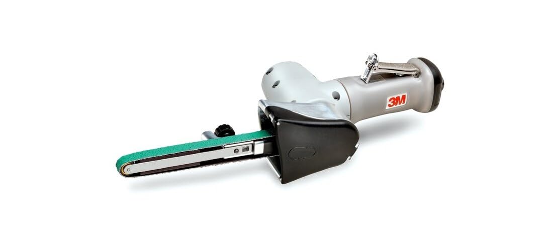 Lijadora de banda para archivos 3M - Lijadora de banda neumática - Motor de 0,6 caballos de fuerza - 2200 RPM - Lijadora neumática - Para acabado y desbarbado de metal - 28366