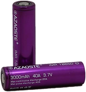 AZAOSTE 18650 Battery 40A 3000mAh 3.7v Rechargeable Li-ion Battery (2 Pack)