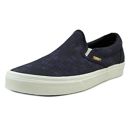 Vans Unisex Classic Slip-On (Indigo Check) Bprnt/Prsnn Skate Shoe 8 Men US / 9.5 Women US