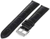 Hadley-Roma Men's MSM898RA-200 20-mm Black Alligator-Grain Leather Watch Strap