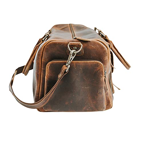 HUNT COUNTRY Leather Duffle Bag Leather Weekender Bag for Men and