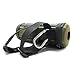 co2CREA(TM) Green+Black PU Leather Case Travel Carry Bag Protective Skin Motor Bike Bicycle Mount Carabiner Clip For Logitech Ultimate Ears UE BOOM (I an II 2 Gen) Wireless Bluetooth Speaker