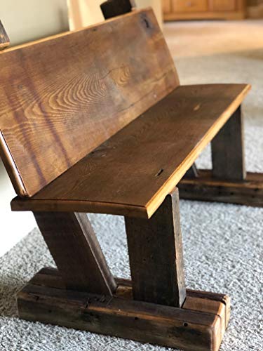 image for TNT Tables Oak Bench, Rustic Wood Bench, Natural Wood Bench, Sitting B