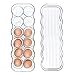 mDesign Stackable Plastic Covered Egg Tray Holder, Storage Container and Organizer for Refrigerator - Dozen-Section Carrier Bin with Lid and Handle - Holds 12 Eggs, 2 Pack - Clear