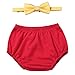 TiaoBug Baby Boys Cake Smash Outfit First Birthday Bloomers Diaper Cover Shorts and Bow Tie Party Photo Prop Costume Red&Yellow 12-18 Months