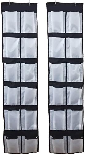 Pack of 2 Over the Door Shoes Organizer with 12 Pockets Over the Door Organizer Great for Accessories, Toiletries, Laundry Items