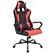 Gaming Chair Racing Chair Office Chair Ergonomic High-Back Leather Chair Reclining Computer Desk Chair Executive Swivel Rolling Chair with Adjustable Headrest Lumbar Support for Women, Men(Red)