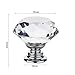 Interlink 16 pcs 30mm Crystal Glass Cabinet Knobs Clear Diamond Shape Drawer Pull Handle with Screws for Cupboard Drawer Dresser Door Kitchen
