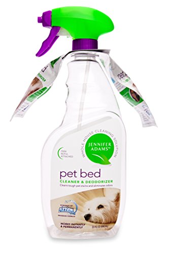 Jennifer Adams Pet Bed Cleaner & Deodorizer - Empty 23 oz Bottle w/ 2 Tablets - Pet Stain Remover - Pet Odor Remover - Pet Care Products