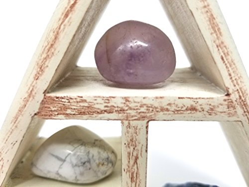 SAGITTARIUS Zodiac Crystal Healing Set / Tumbled Stones and Wooden Geometric triangle shelf in Gift Box / Astrology Sign Sagittarius Birth Stones - Thumbnail 2