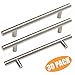 Probrico Drawer Pulls, Kitchen Cabinet Handles Stainless Steel Satin Nickel Furniture Dresser Hardware,7-5/9 Inch Total Length Euro T Bar, 30 Pack - Hole Center 5 Inch(128mm), Brushed Nickel