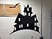 JnM Vinyl Studio Halloween Window Cling Set of Bats a Tree and Haunted House 8 x 11.5 Sheet Black
