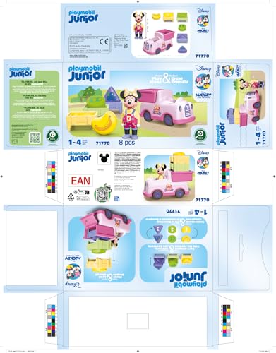 Junior 71770 Minnie con Carrito de Frutas, Disney, 8 Pieces, Desde 12 Meses
