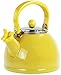 Calypso Basics by Reston Lloyd Harmonic Hum Whistling Teakettle with Glass Lid, 2.2-Quart, Lemon