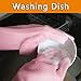 ThxToms Dishwashing Gloves, Pair of Rubber Scrubbing Gloves for Dishes, Wash Cleaning Gloves with Sponge Scrubbers for Kitchen, Bathroom and Car (Pink)
