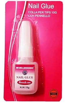 Ear Lobe & Accessories Acrylic Brush on Nail Art Glue for French False Tips and Rhinestones Manicure (10 ml)