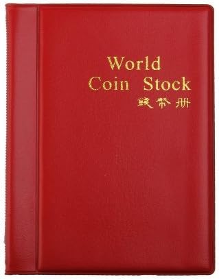 Obeer Numismatic Album of Antique Money Stamps 120 Compartments Pocket Red