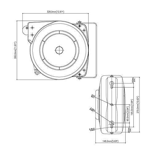 REELWORKS Retractable Extension Cord Reel Polypropylene Industrial 12AWG x 40' Feet Commercial Grade 3C SJT Cable with Triple Tap Connector 15A 125VAC 1875W 60Hz Circuit Breaker Best for Indoor Use