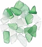 Decorative Accent Glass 1lb Mesh Bag-Green/Frost