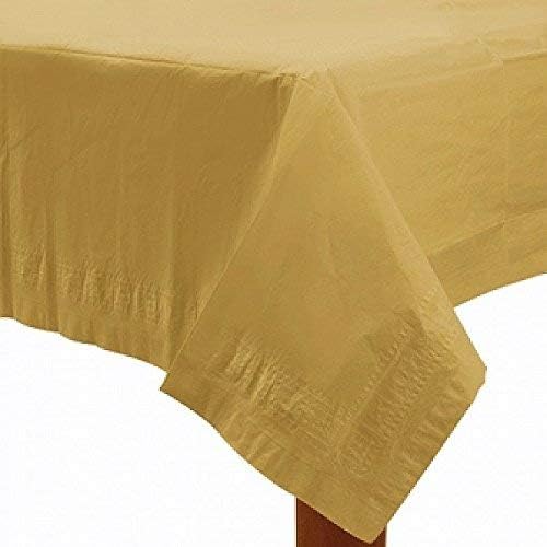 amscan Gold Paper Table Cover 1.37m x 2.74m-1 Pc - Image 3