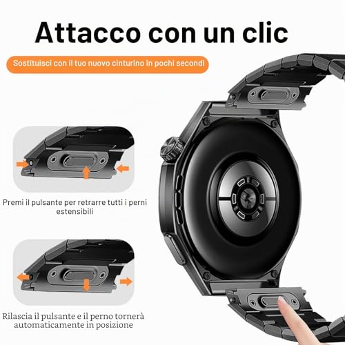 Titanium Strap for Huawei Watch GT6 Pro 46 mm, DLC Coating, Snap Buckle - Lightweight, Scratch-Resistant, Modular Design for Huawei GT6 Pro 46 mm