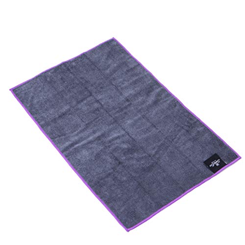 The Perfect Yoga Hand Towel 2SET - Super Soft, Sweat Absorbent, Multicolored Wicking, Non-Slip Bikram Hot Yoga Rug for Pilates Lovers (Hand Towel - Dark Gray | Purple Edge - 2pcs) - Thumbnail 3