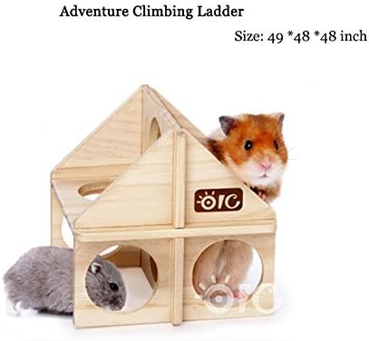 Wooden Rodent Pet Gerbil Mouse Rat Hamster Guinea Pigs Ladder Climbing Toys