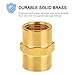 SUNGATOR 12-Pack 1/4 Inch Female Hex Couplings, 1/4'' NPT Female Brass Hex Nipple Adapters, 1/4'' Brass Pipe Extension Fittings