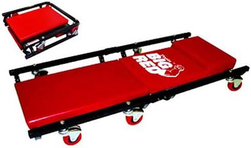 Shop Creeper, 6-Wheel, 4-Position Head Rest, Red/Black