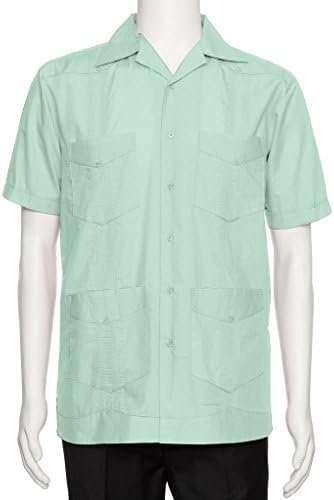 Gentlemens Collection Mens Short Sleeve Cotton Blend Guayabera Shirt