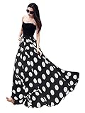 Urban CoCo Women's Fashion Chiffon High-Waist Summer Long Maxi Skirt (X-Large, Black)
