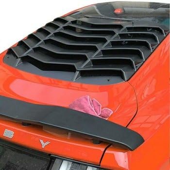 Mustang 2015-2017 ABS Rear Window Louvers Cover Sun Shade Vent in Matte Black (Upgrade Version)