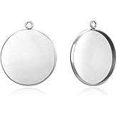 50pcs 304 Grade Stainless Steel Surgical Bezel Cup Blanks Tray Settings for 20mm Round Cabochon Photo Cameo Resin Jewelry Making SJF49-20