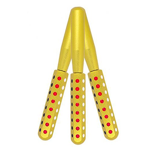 Zinnor Germanium Uplifting Massage Roller Beauty Wand for Face and Body - Rejuvenates Face and Neck Skin Care Beauty Massager, Metal Handle, Gold