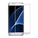 Samsung Galaxy S7 Edge Screen Protector COWTEE 9H Tempered Glass Case Friendly 3D Curved Protection - Silver